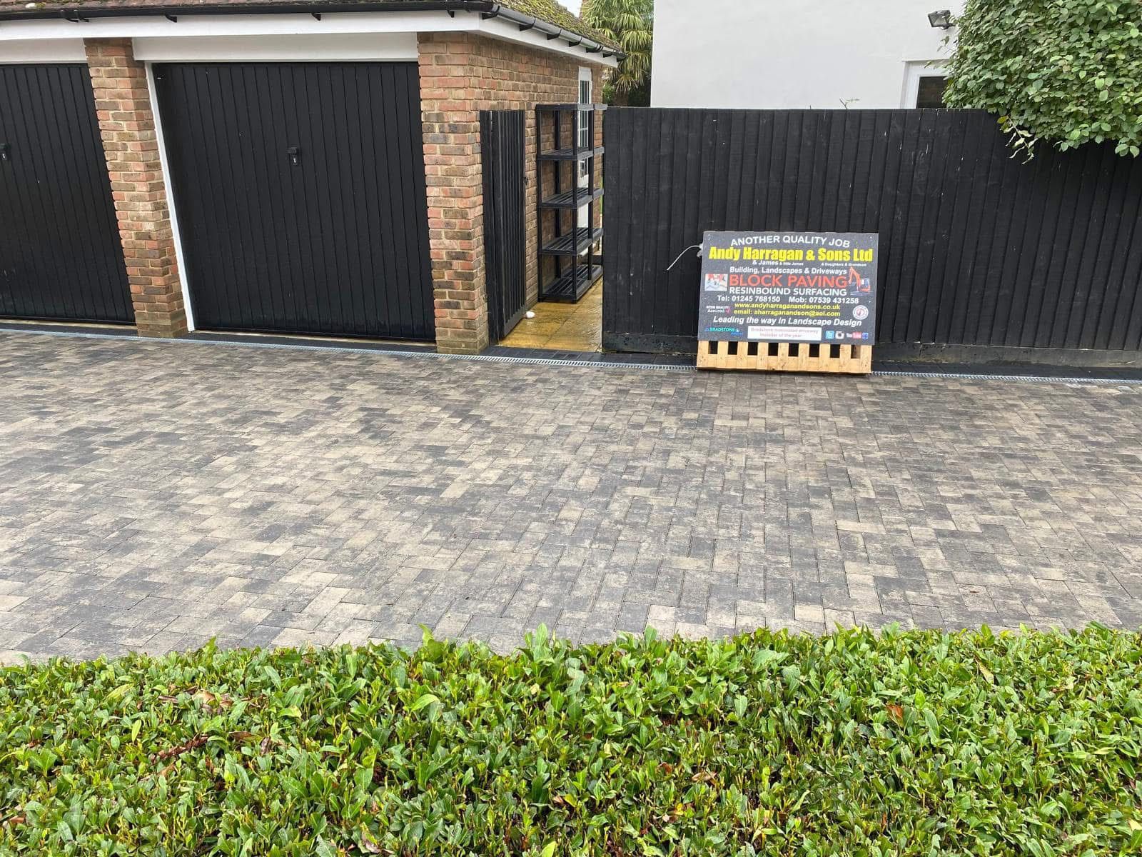 Block paving driveway installed in Essex by Andy Harragan & Sons