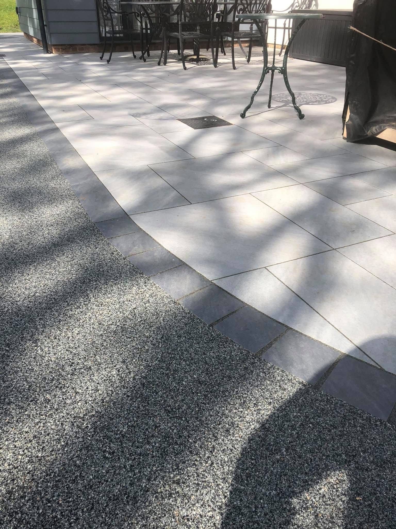 Porcelain paving patio laid in Essex by Andy Harragan & Sons